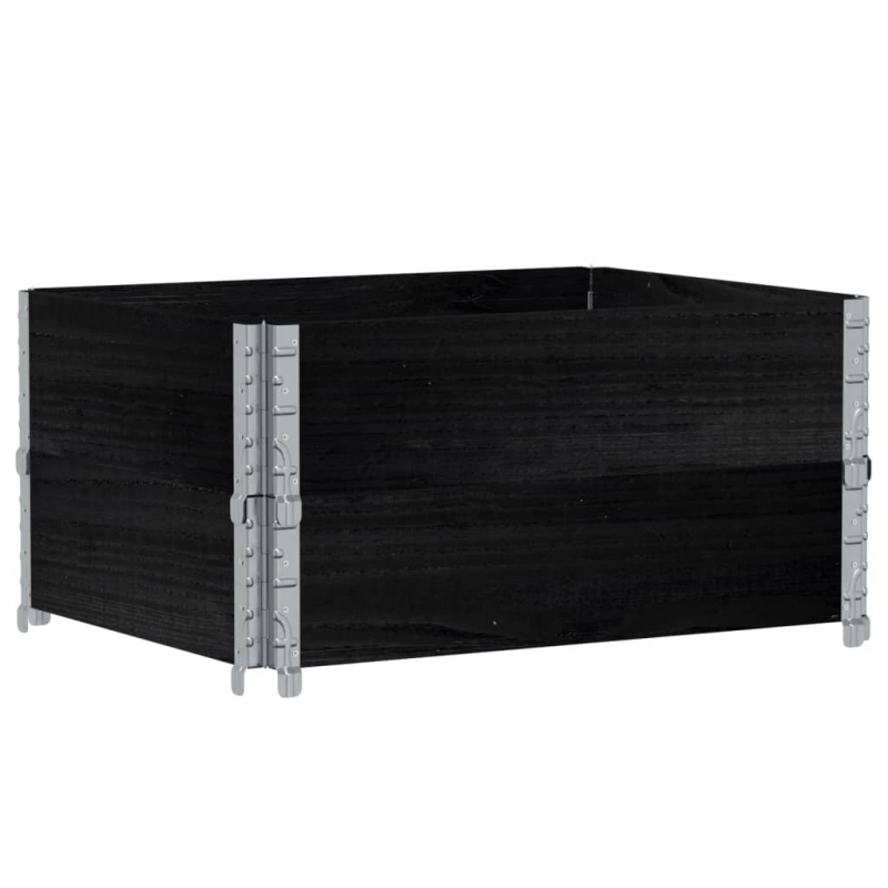 Pflanzkasten Schwarz 80x60 cm Massivholz Kiefer