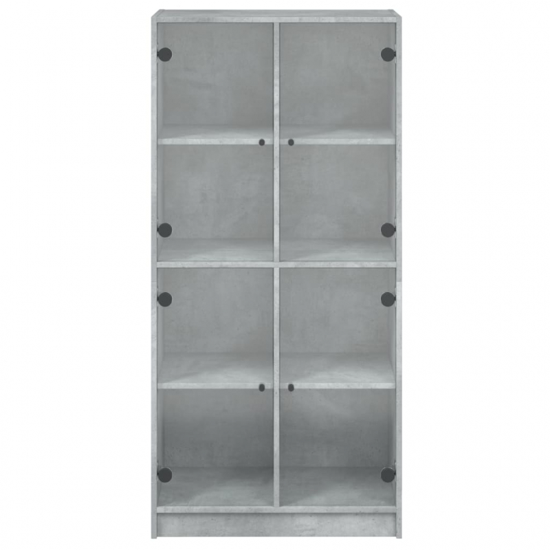 Highboard mit Türen Betongrau 68x37x142 cm Holzwerkstoff