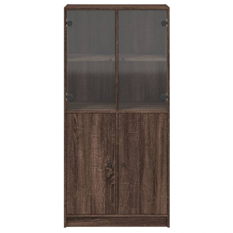 Highboard mit Türen Braun Eiche-Optik 68x37x142cm Holzwerkstoff