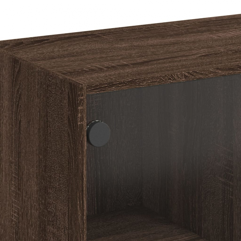 Highboard mit Türen Braun Eiche-Optik 68x37x142cm Holzwerkstoff
