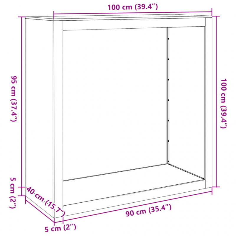 Brennholzregal Anthrazit 100x40x100 cm Stahl