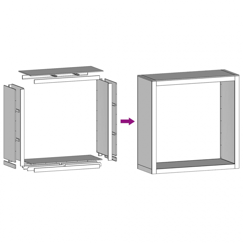 Brennholzregal 100x40x100 cm Cortenstahl