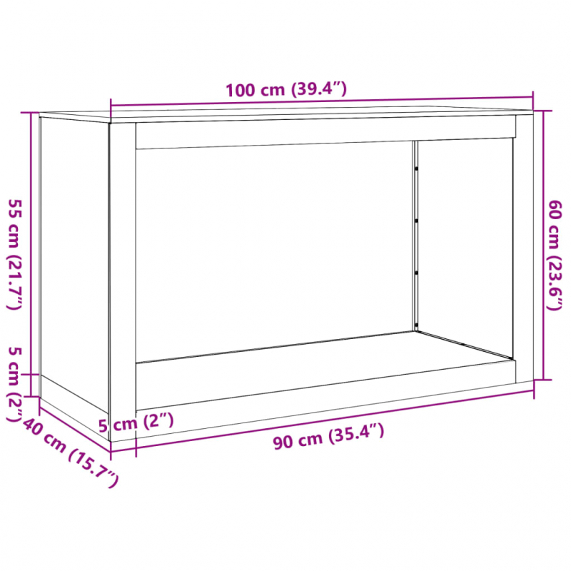 Brennholzregal Anthrazit 100x40x60 cm Stahl