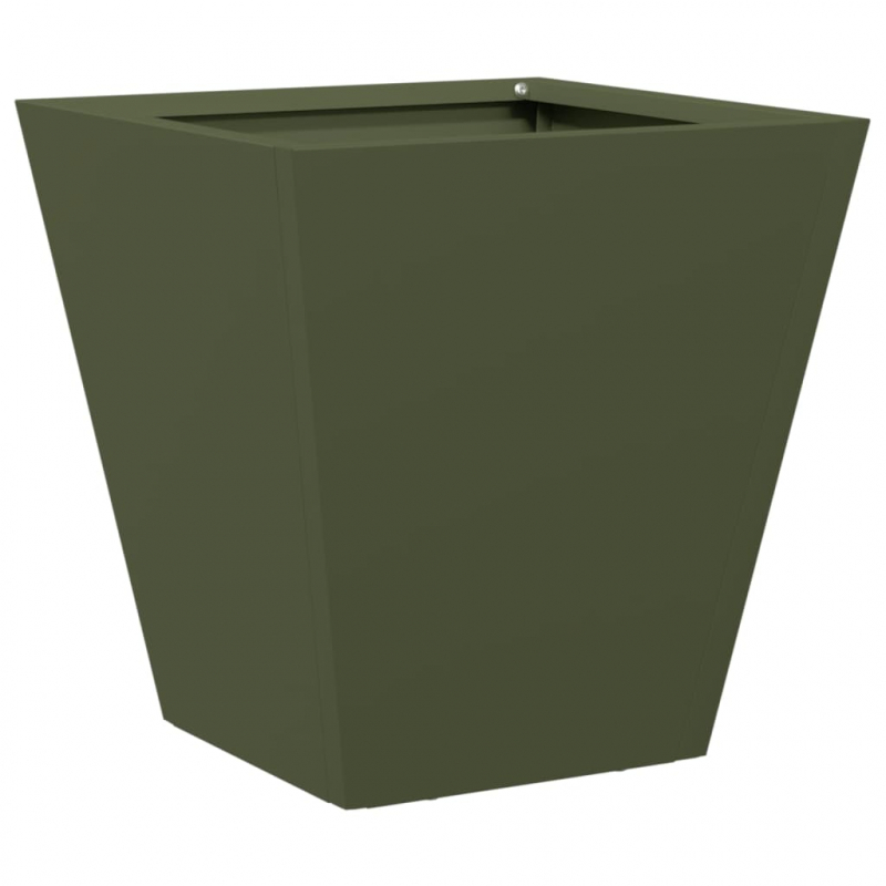 Pflanzkübel 2 Stk. Olivgrün 30x30x30 Stahl