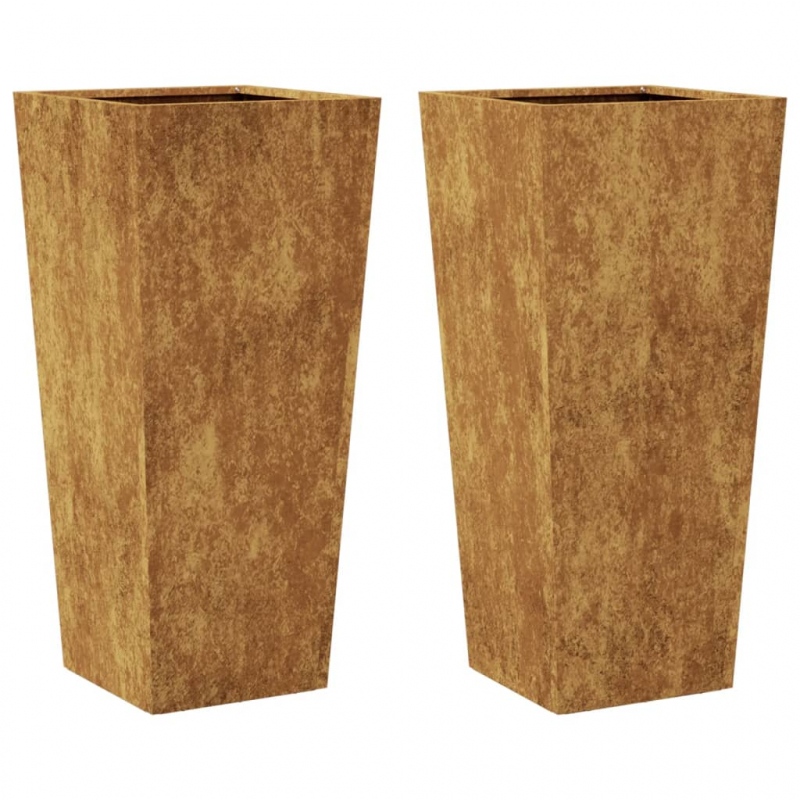Pflanzkübel 2 Stk. 35x35x75 cm Wetterfester Stahl