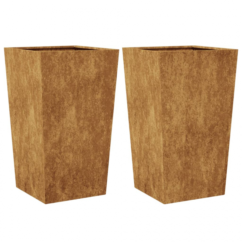 Pflanzkübel 2 Stk. 45x45x75 cm Wetterfester Stahl
