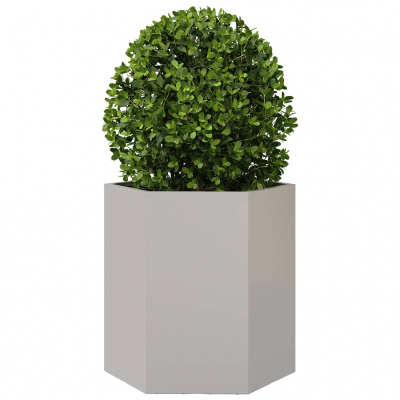 Garten-Pflanzgefäße 2 Stk.Sechseckig 46x40x45 cm Edelstahl