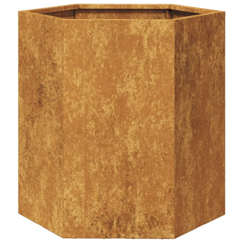 Pflanzkübel 2 Stk. Sechseckig 46x40x45 cm Wetterfester Stahl