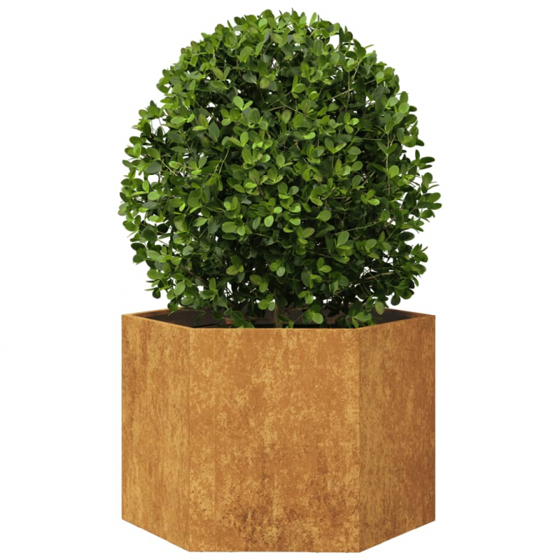 Pflanzkübel Sechseckig 69x60x45 cm Wetterfester Stahl
