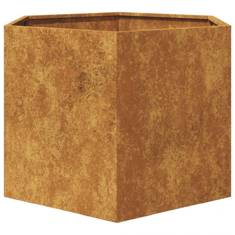 Pflanzkübel Sechseckig 69x60x45 cm Wetterfester Stahl
