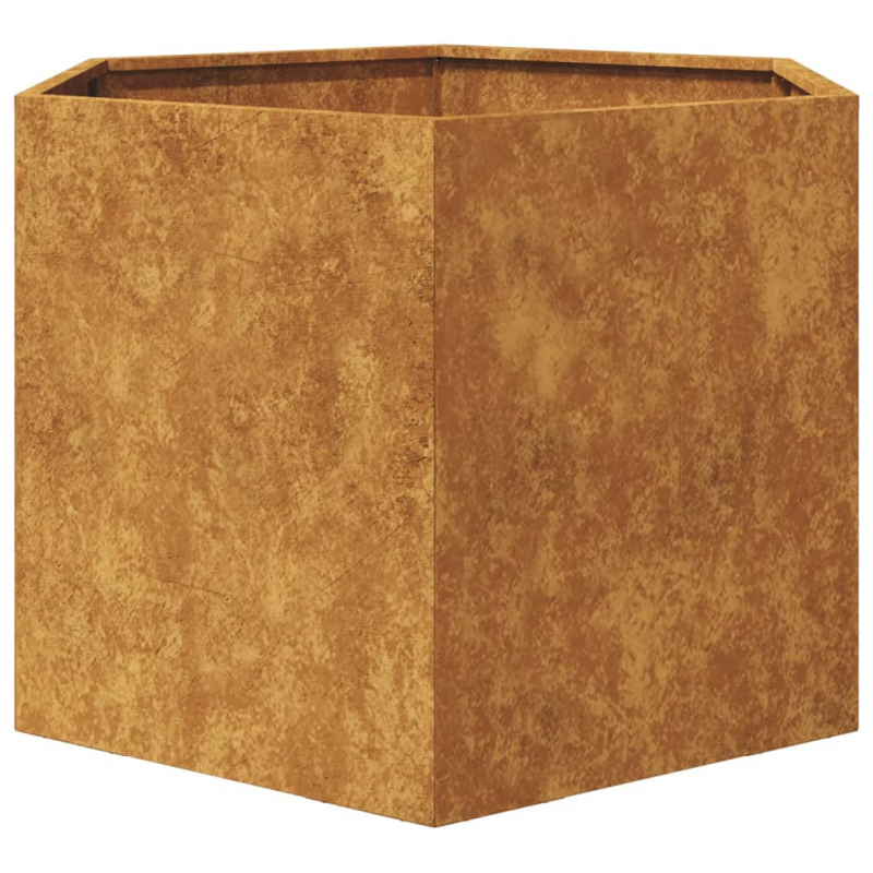 Pflanzkübel Sechseckig 69x60x45 cm Wetterfester Stahl