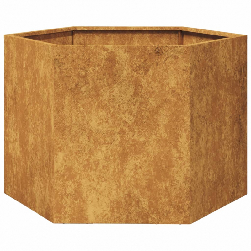 Pflanzkübel Sechseckig 69x60x45 cm Wetterfester Stahl