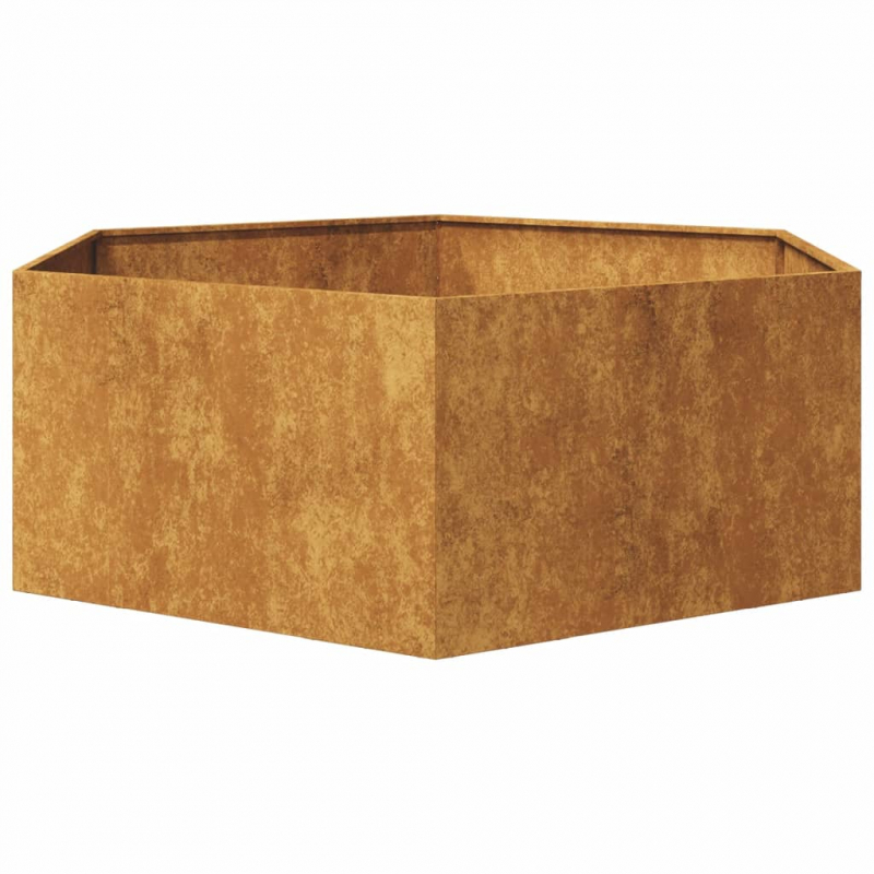 Pflanzkübel Sechseckig 138x120x45 cm Wetterfester Stahl