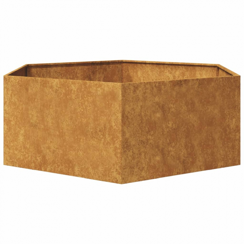 Pflanzkübel Sechseckig 138x120x45 cm Wetterfester Stahl