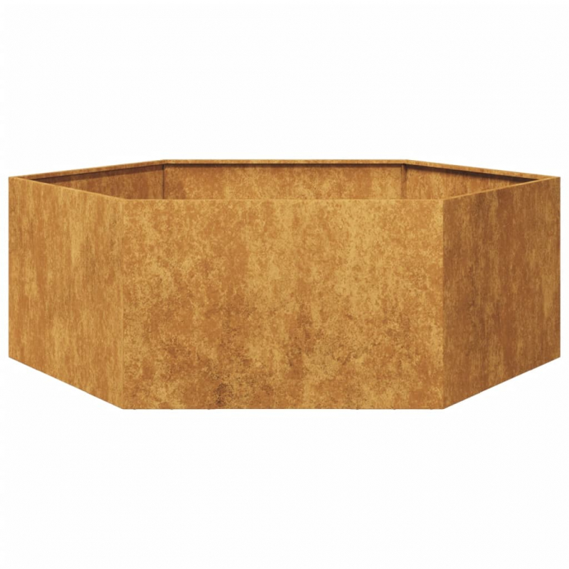 Pflanzkübel Sechseckig 138x120x45 cm Wetterfester Stahl