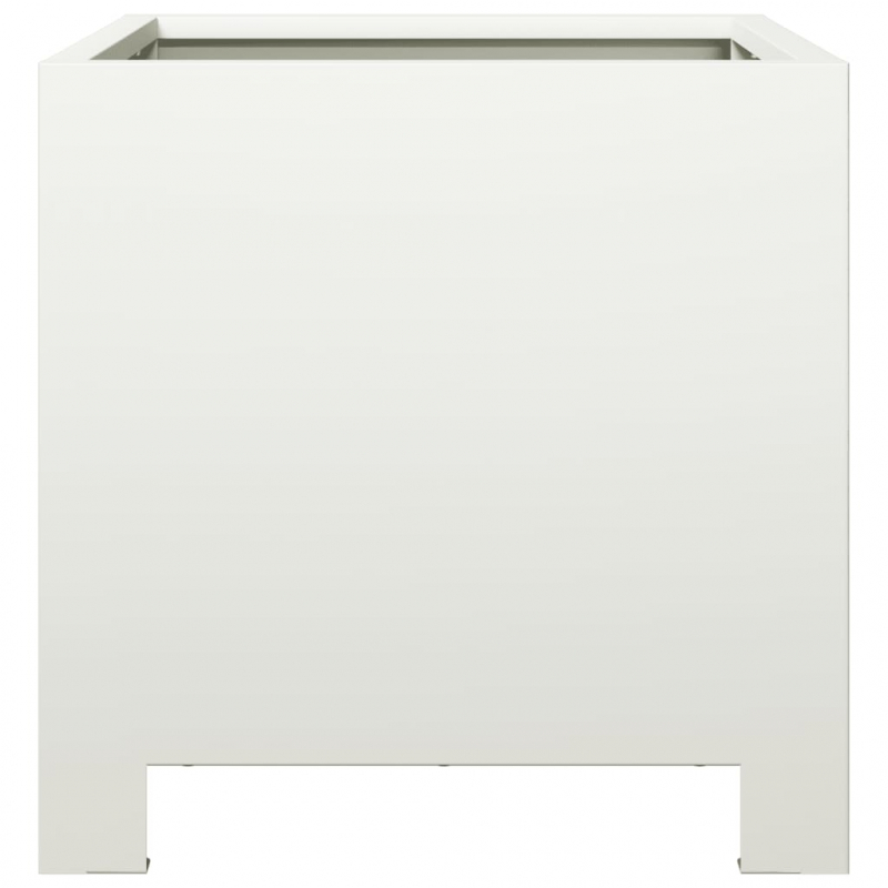 Pflanzkübel 2 Stk. Weiß 30x30x30 Stahl