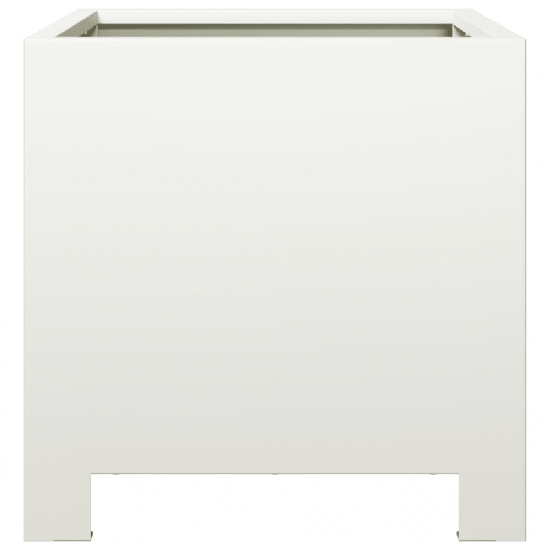 Pflanzkübel 2 Stk. Weiß 30x30x30 Stahl