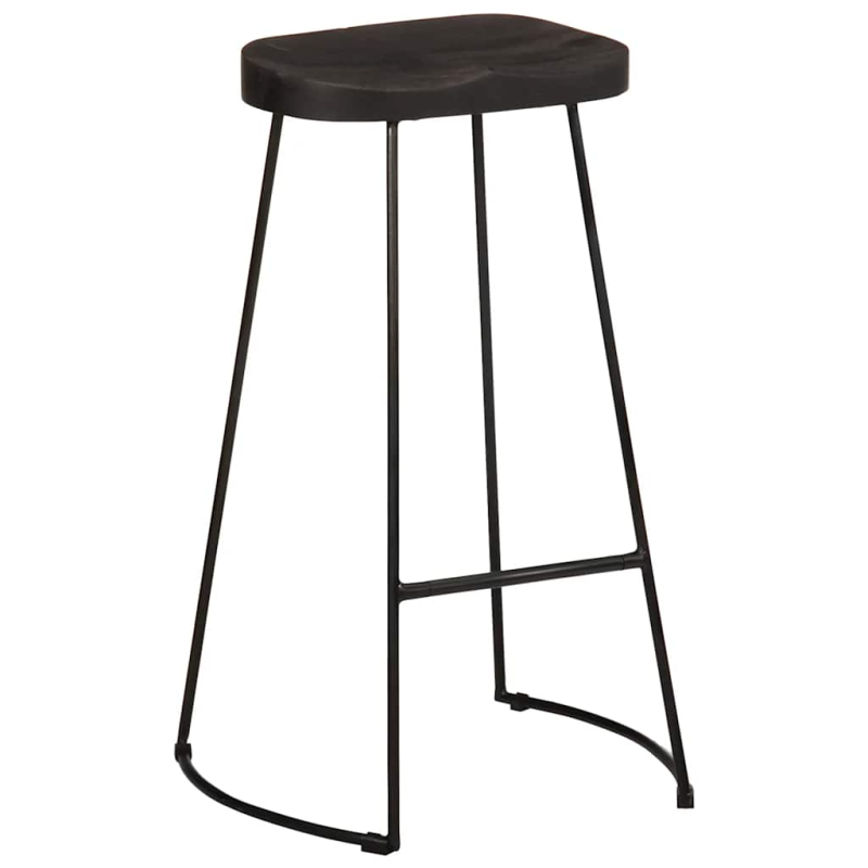 Barhocker 2 Stk. Schwarz 45x40x78 cm Mango Massivholz