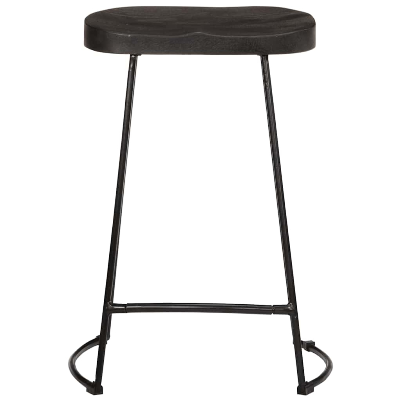 Barhocker 2 Stk. Schwarz 45x40x62 cm Mango Massivholz