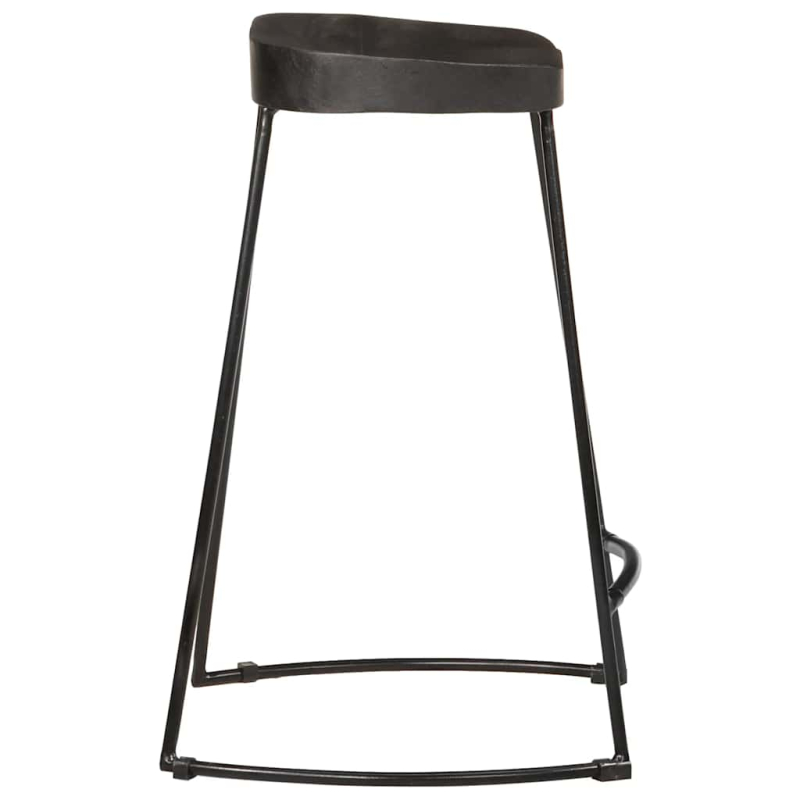 Barhocker 2 Stk. Schwarz 45x40x62 cm Mango Massivholz