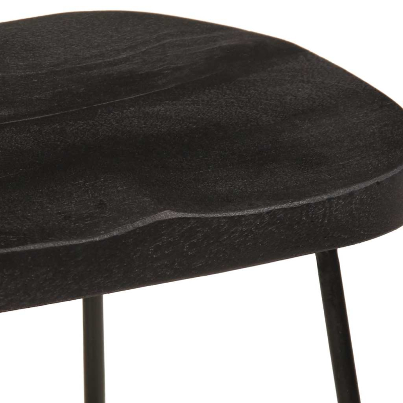 Barhocker 2 Stk. Schwarz 45x40x62 cm Mango Massivholz