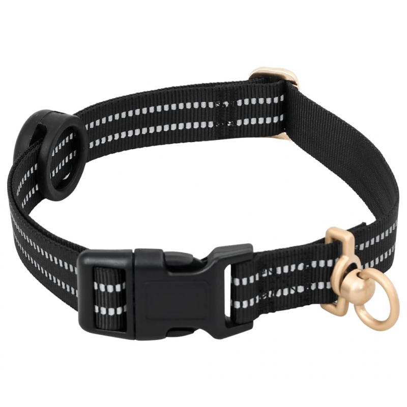 Hundegeschirr mit Leine & Halsband Verstellbar Schwarz S