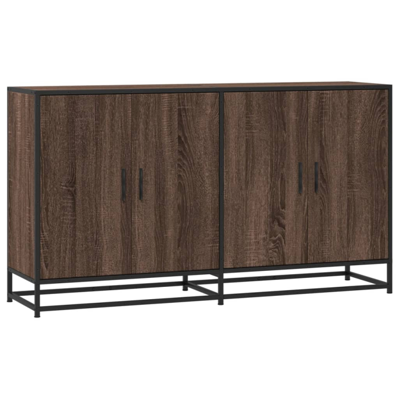 Sideboard Braun Eichen-Optik 134x35x76 cm Holzwerkstoff