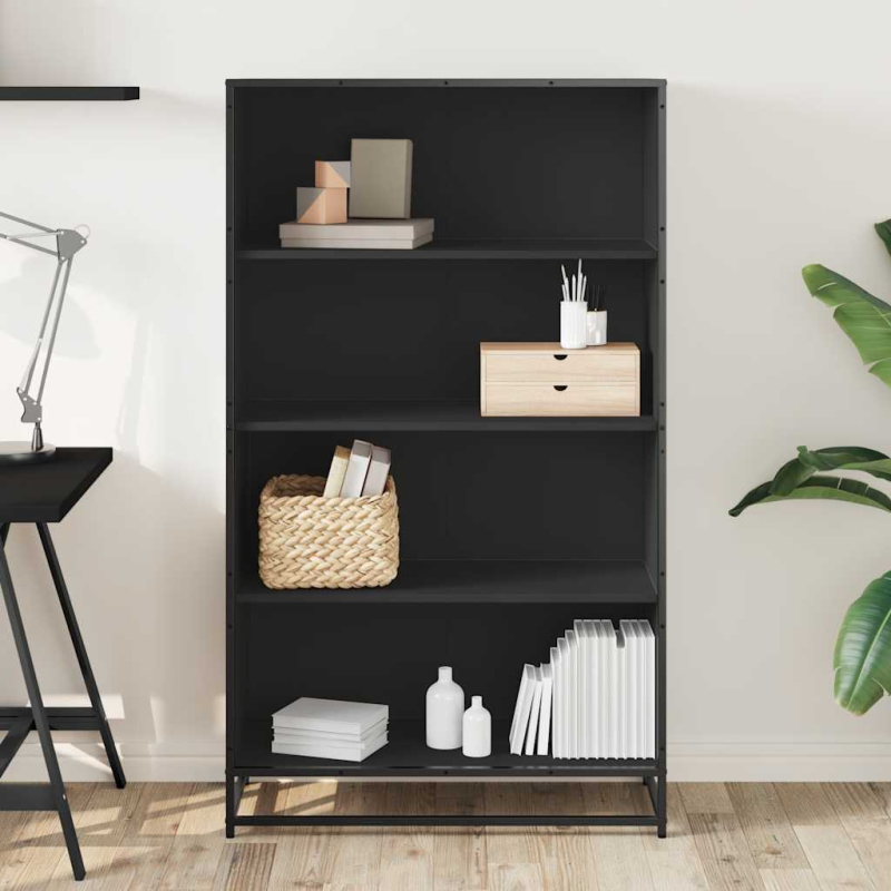 Bücherregal Schwarz 80,5x35x139 cm Holzwerkstoff
