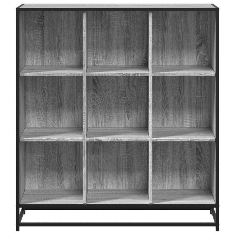 Bücherregal Grau Sonoma 97,5x33x107,5 Holzwerkstoff und Metall