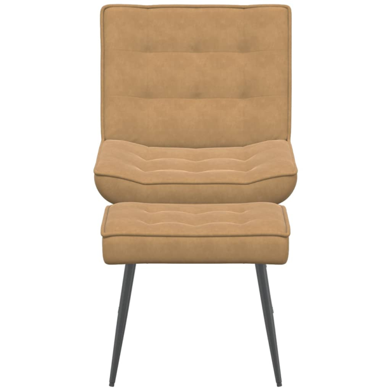 Relaxsessel mit Hocker Braun Samt