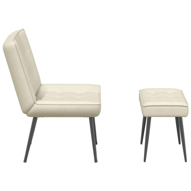 Relaxsessel mit Hocker Creme Samt