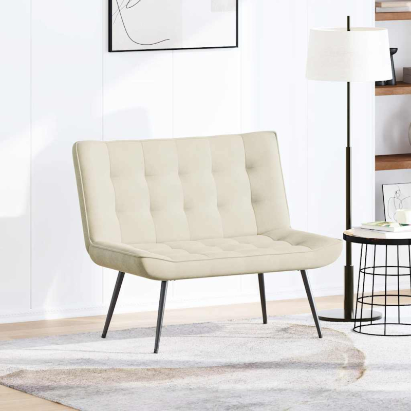 Sitzbank Creme 110x74x84 cm Samt