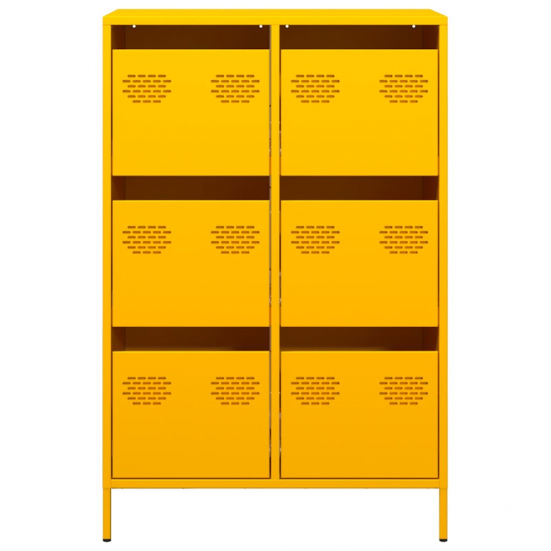 Highboard Senfgelb 68x39x101,5 cm Stahl