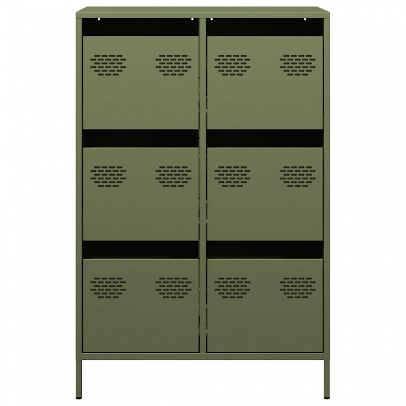 Highboard Olivgrün 68x39x101,5 cm Stahl