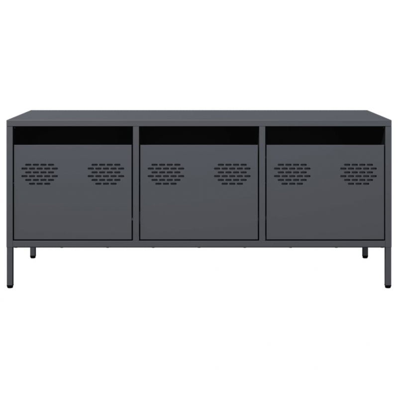 TV-Schrank Anthrazit 101,5x39x43,5 cm Kaltgewalzter Stahl