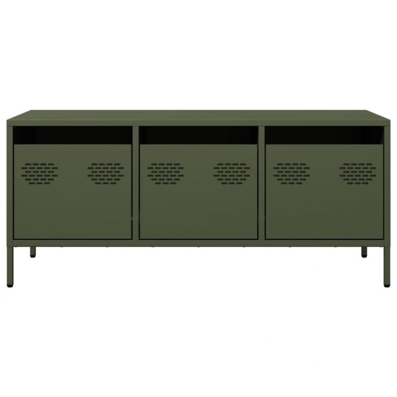 TV-Schrank Olivgrün 101,5x39x43,5 cm Kaltgewalzter Stahl