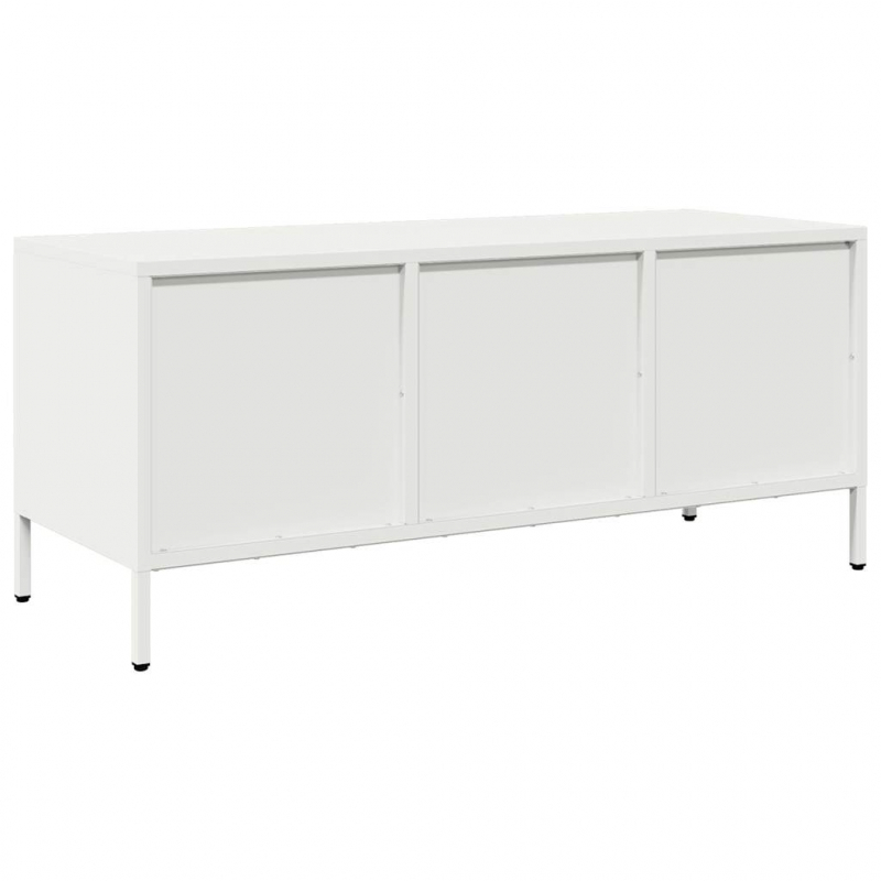 TV-Schrank Weiß 101,5x39x43,5 cm Kaltgewalzter Stahl