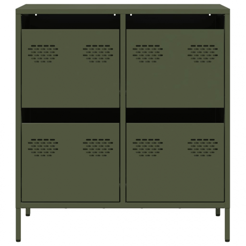Sideboard Olivgrün 68x39x73,5 cm Kaltgewalzter Stahl