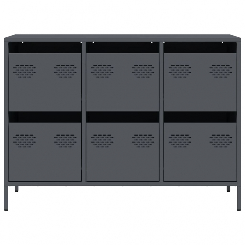 Sideboard Anthrazit 101,5x39x73,5 cm Kaltgewalzter Stahl