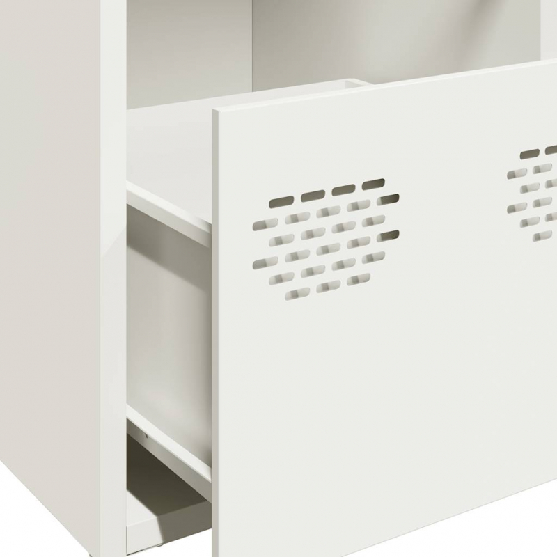 Sideboard Weiß 101,5x39x73,5 cm Kaltgewalzter Stahl