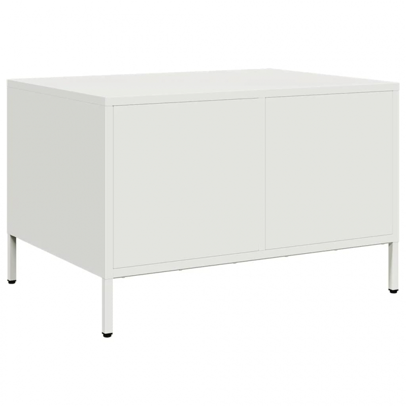 Couchtisch Weiß 68,5x50x43,5 cm Kaltgewalzter Stahl