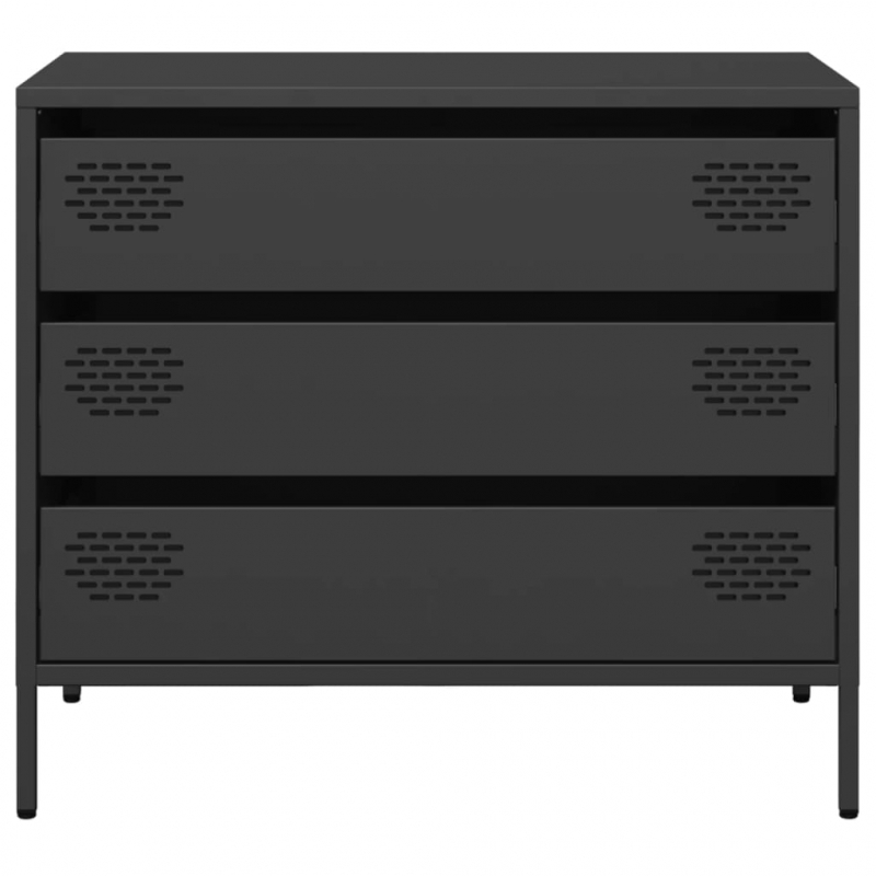 Sideboard Schwarz 68x39x58,5 cm Kaltgewalzter Stahl