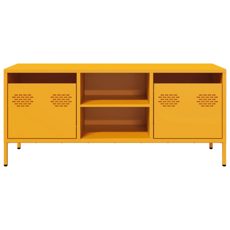 TV-Schrank Senfgelb 101,5x39x43,5 cm Kaltgewalzter Stahl