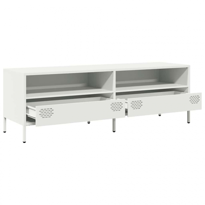 TV-Schrank Weiß 135x39x43,5 cm Kaltgewalzter Stahl