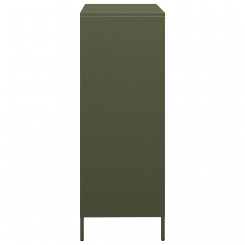 Highboard Olivgrün 68x39x103,5 cm Stahl