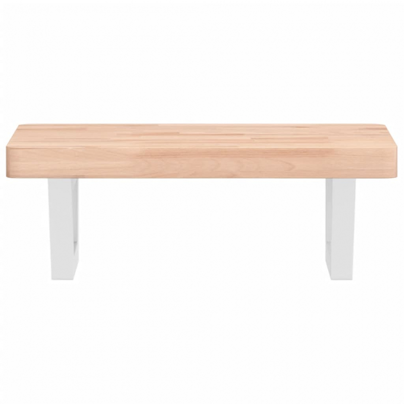 Waschbeckenregal Wandmontage Stahl und Massivholz Buche