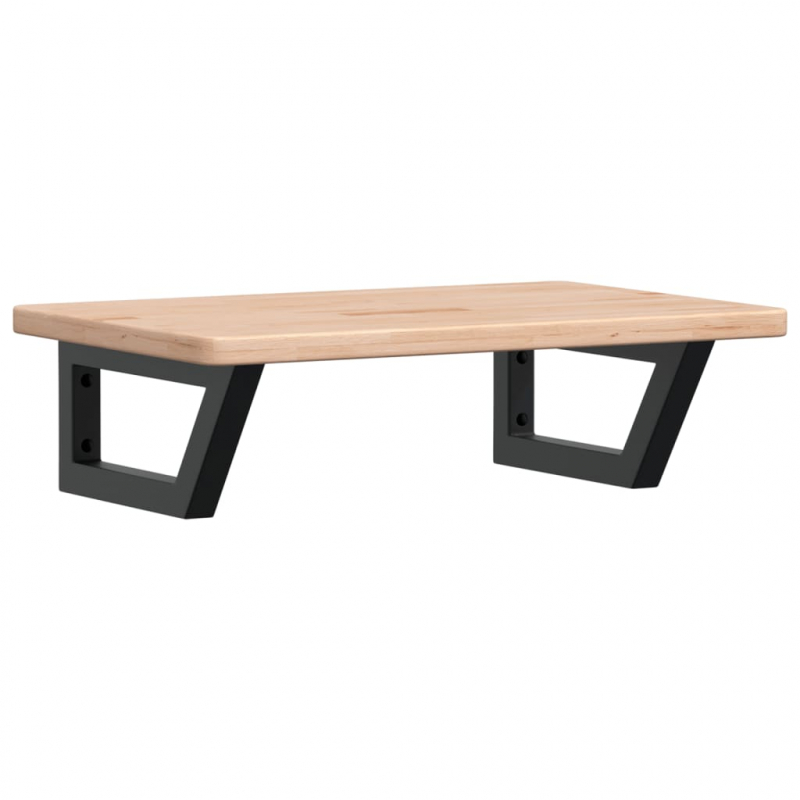 Waschtischplatte mit Halterung Stahl und Massivholz Eiche