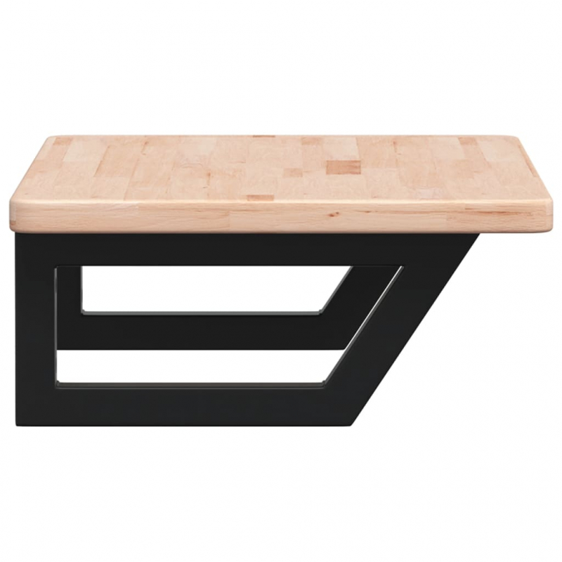 Waschtischplatte mit Halterung Stahl und Massivholz Eiche