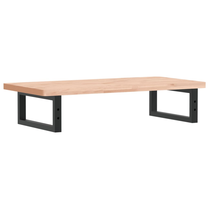 Waschbeckenregal Wandmontage Stahl und Massivholz Buche