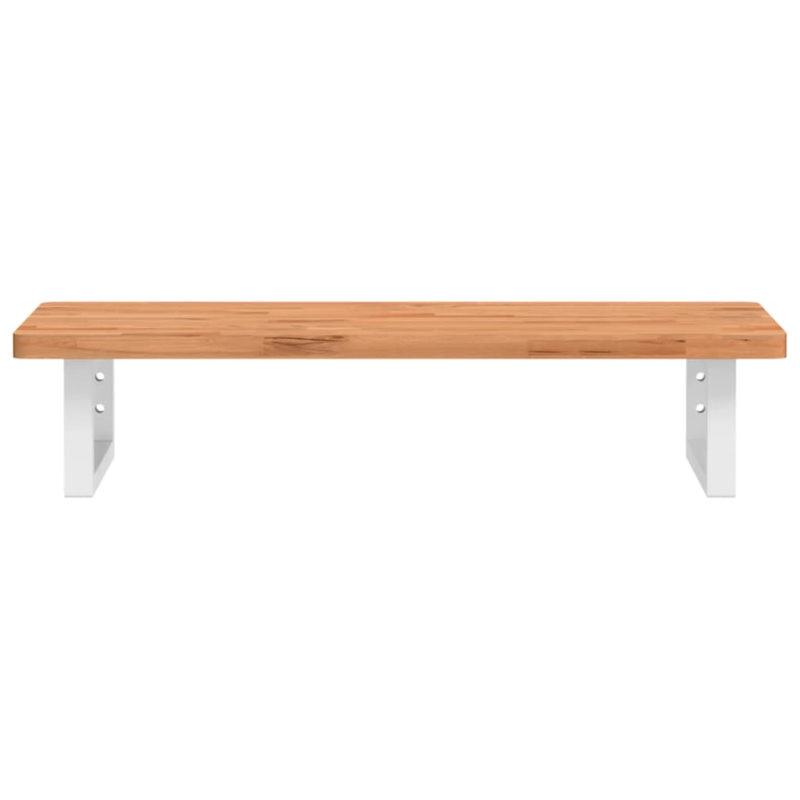 Waschbeckenregal Wandmontage Stahl und Massivholz Buche